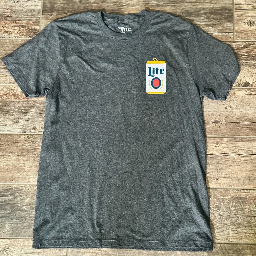 Miller Lite - Men's Gray T-Shirt - Size Medium M - Beer